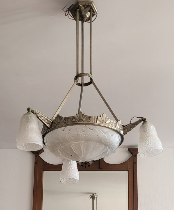 Art Deco chandelier Muller Frères Lunéville 1930