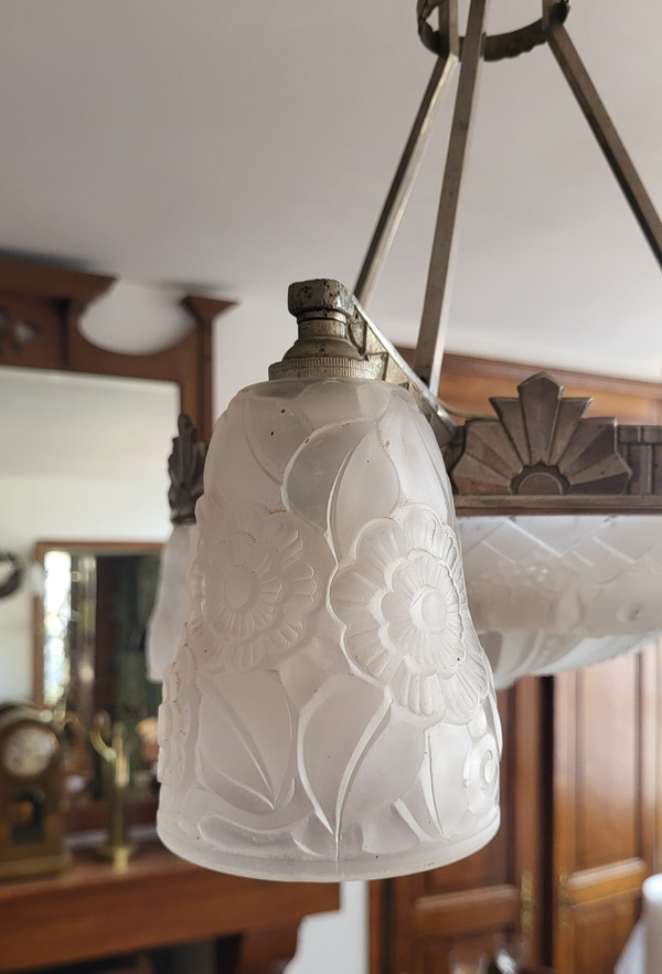 Art Deco chandelier Muller Frères Lunéville 1930