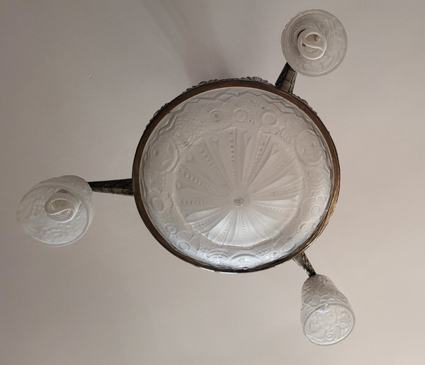 Art Deco chandelier Muller Frères Lunéville 1930