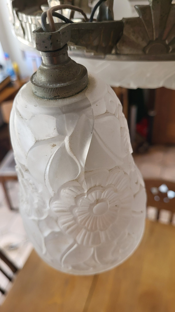 Art Deco chandelier Muller Frères Lunéville 1930