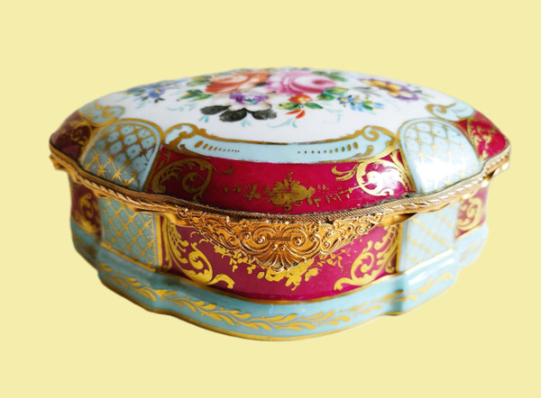 Le Tallec Grande Boîte En Porcelaine Peinte à La Main