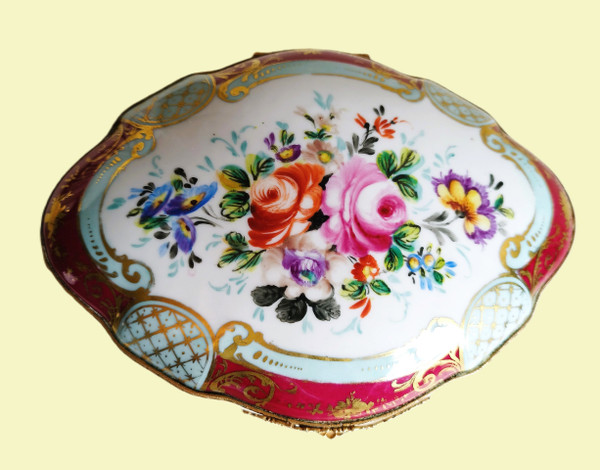 Le Tallec Grande Boîte En Porcelaine Peinte à La Main