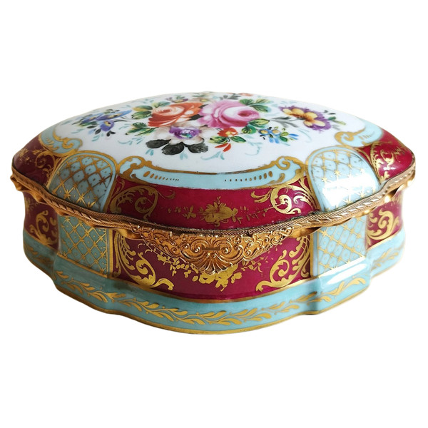 Le Tallec Grande Boîte En Porcelaine Peinte à La Main