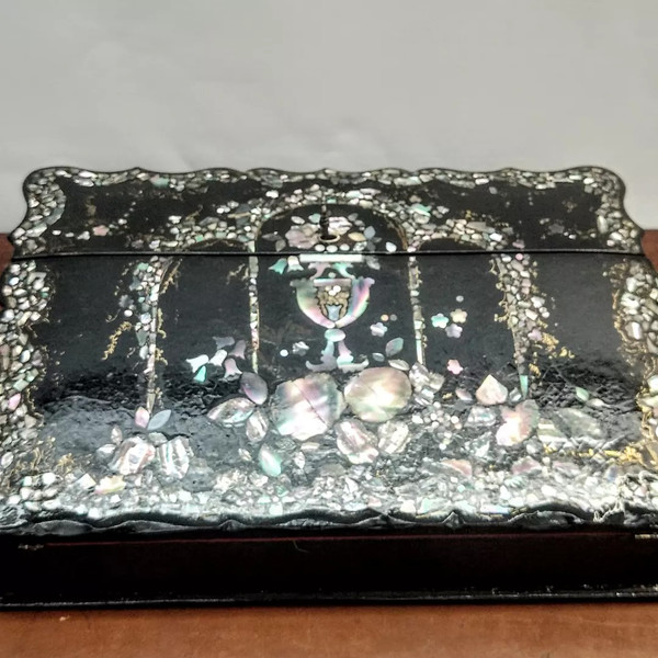 Paper mache writing desk 