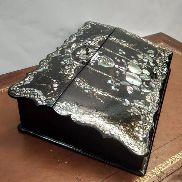 Paper mache writing desk 