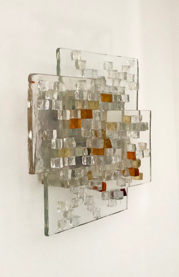  Applique en verre de Murano par Albano Poli pour Poliarte, Italie années 70