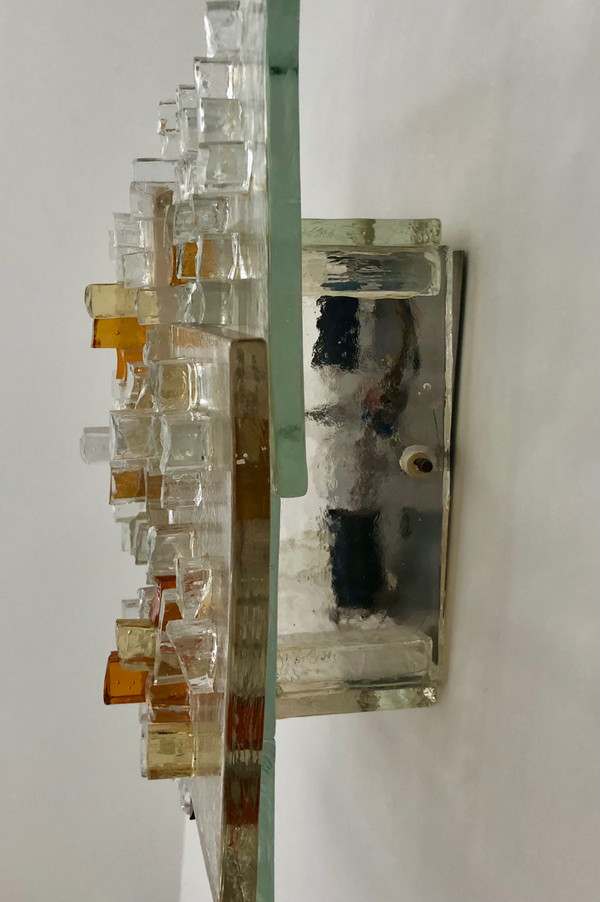  Applique en verre de Murano par Albano Poli pour Poliarte, Italie années 70