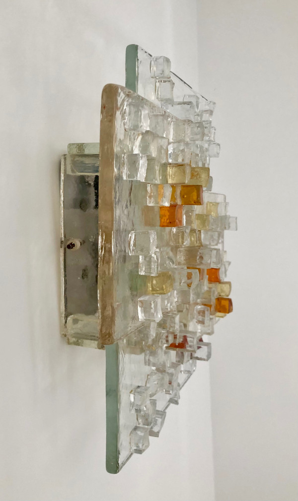  Applique en verre de Murano par Albano Poli pour Poliarte, Italie années 70