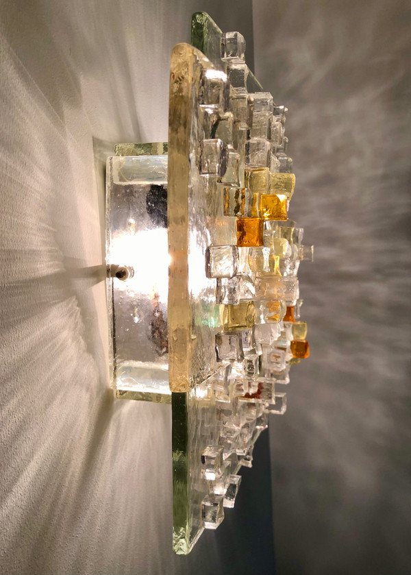 Applique en verre de Murano par Albano Poli pour Poliarte, Italie années 70