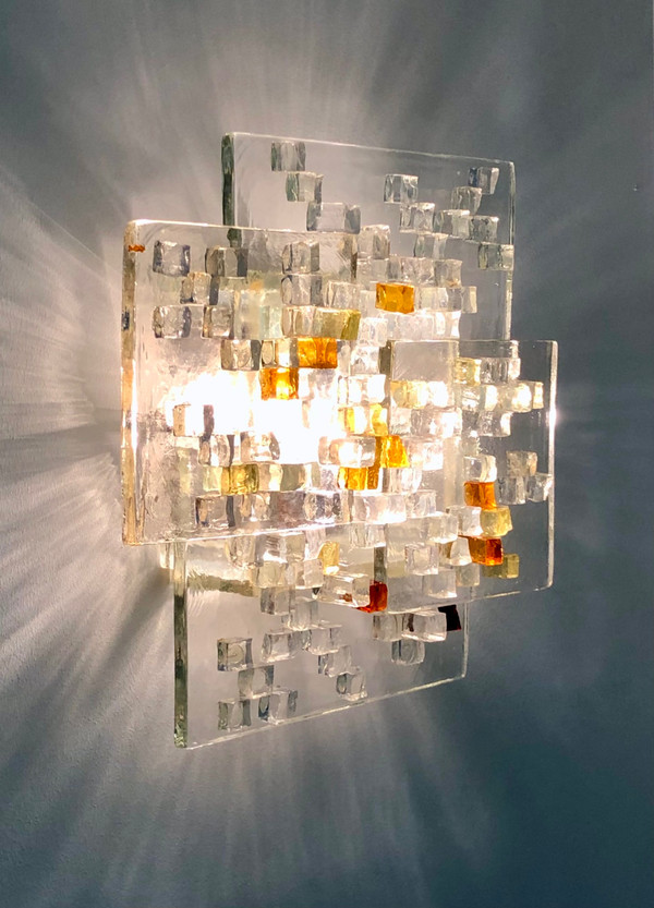  Applique en verre de Murano par Albano Poli pour Poliarte, Italie années 70