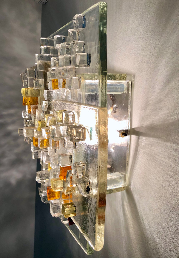  Applique en verre de Murano par Albano Poli pour Poliarte, Italie années 70