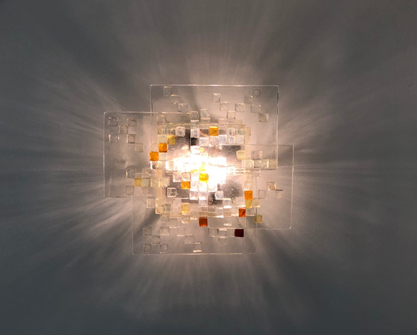  Applique en verre de Murano par Albano Poli pour Poliarte, Italie années 70