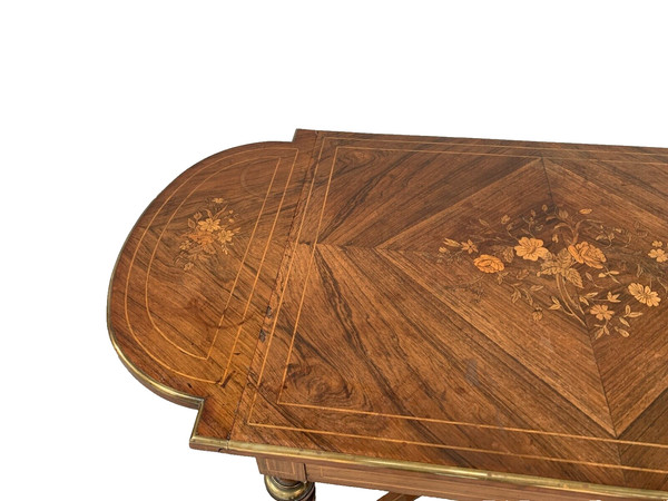 Table bureau à battant en palissandre de style Napoléon III