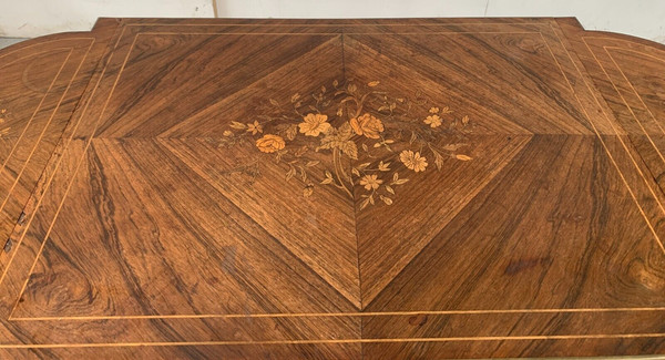 Table bureau à battant en palissandre de style Napoléon III