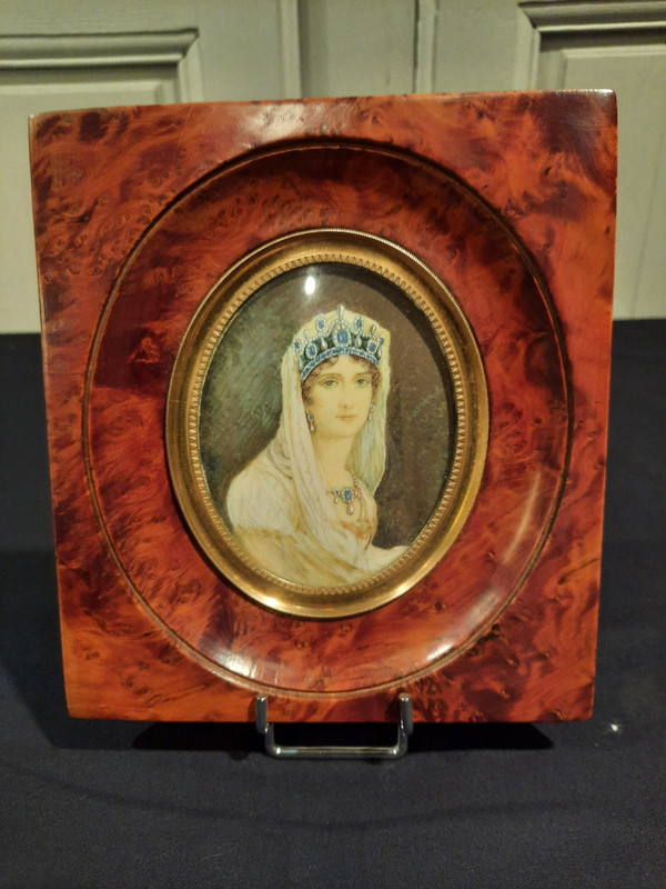 Pair of 19th century miniatures representing Napoleon I and Joséphine de Beauharnais.