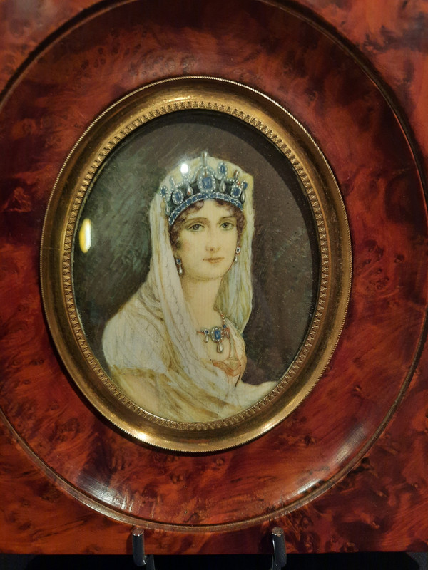 Pair of 19th century miniatures representing Napoleon I and Joséphine de Beauharnais.