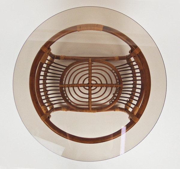 Table Basse En Rotin Et Verre
