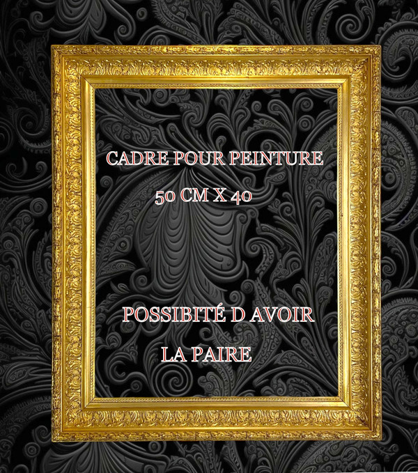 ANTIQUE LOUIS XVI STYLE WOOD AND GILT STUCCO FRAME FOR PAINTING 50 CM X 40 CM