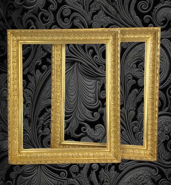 ANTIQUE LOUIS XVI STYLE WOOD AND GILT STUCCO FRAME FOR PAINTING 50 CM X 40 CM