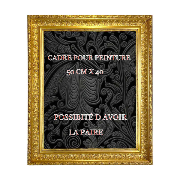 ANTIQUE LOUIS XVI STYLE WOOD AND GILT STUCCO FRAME FOR PAINTING 50 CM X 40 CM
