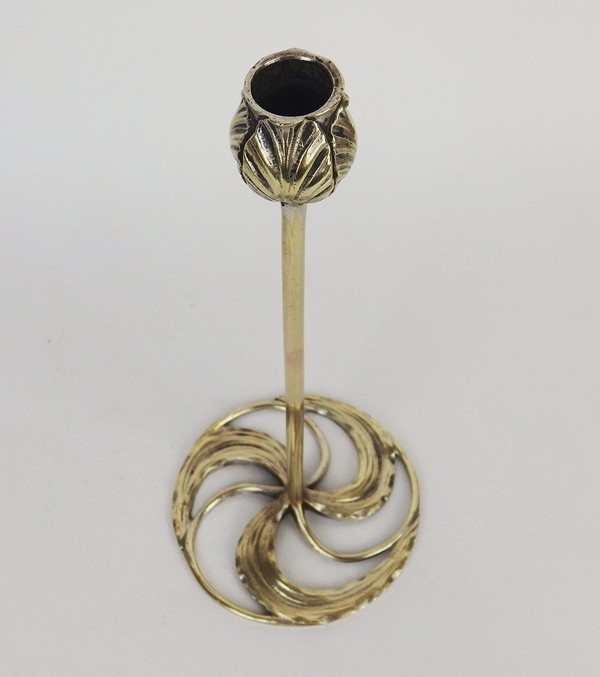 Pair of Art Nouveau Bronze Candlesticks by Abel Landry