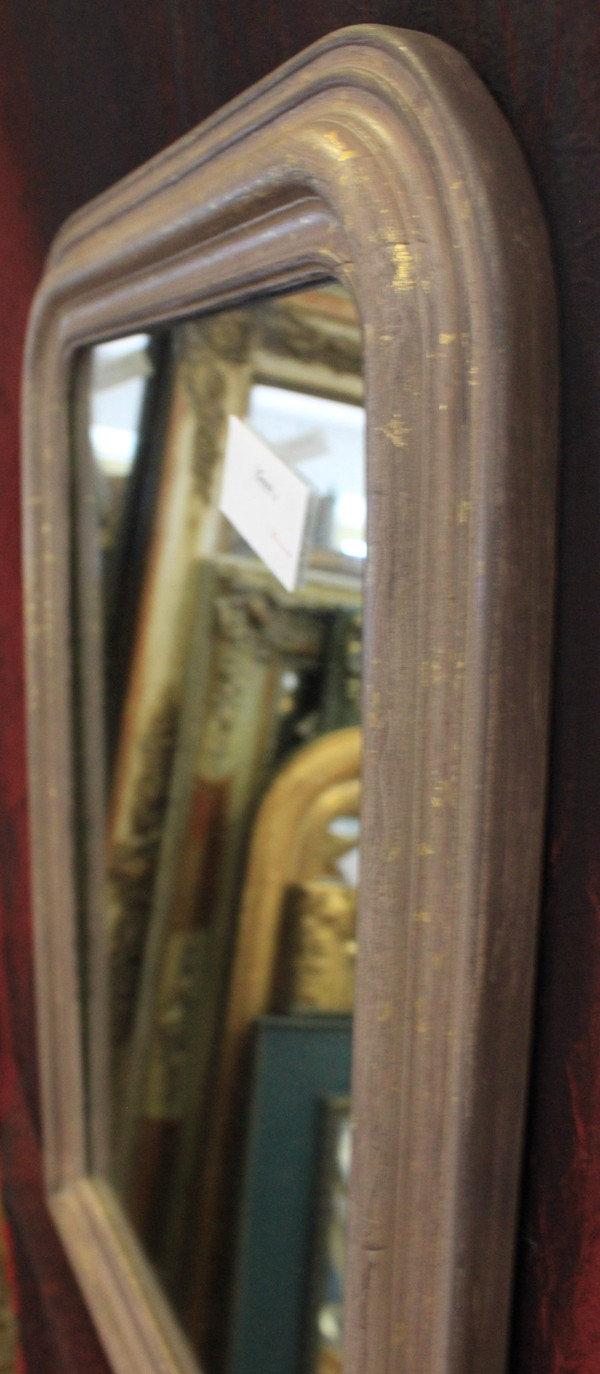 50 X 62 Cm Small Louis Philippe Mirror Patina And Shards Of Gold Leaf, Mercury Ice