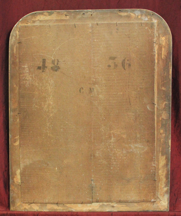 50 X 62 Cm Small Louis Philippe Mirror Patina And Shards Of Gold Leaf, Mercury Ice