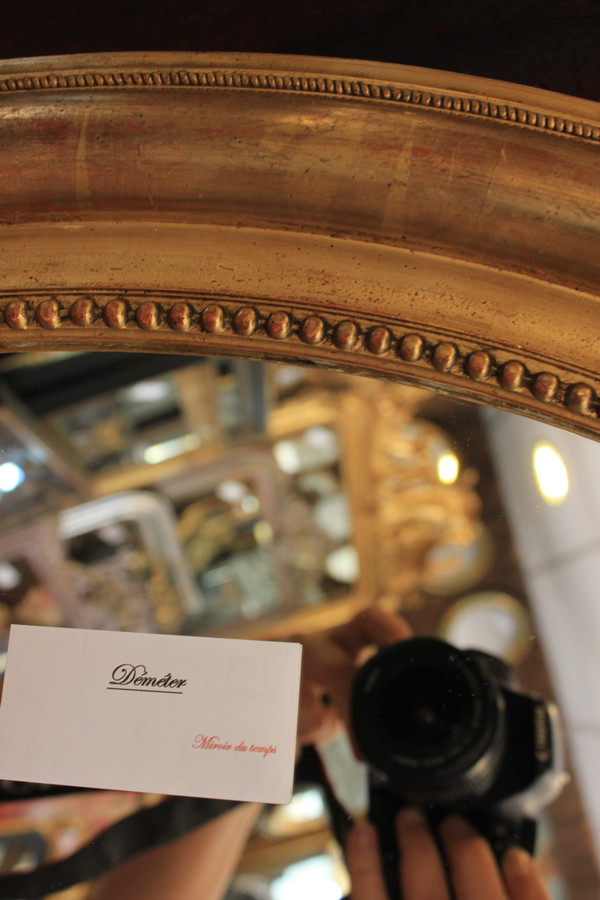 71 X 87 Cm Large Oval Gold Leaf Medallion Mirror Louis Philippe Perlé