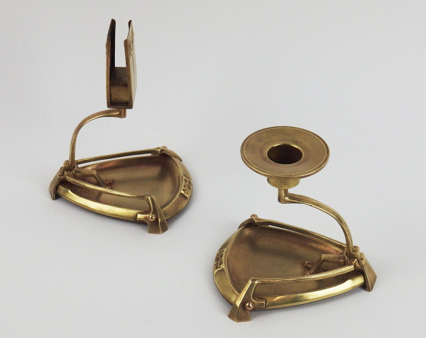 Candlestick and Match Holder 1900 Jugendstil