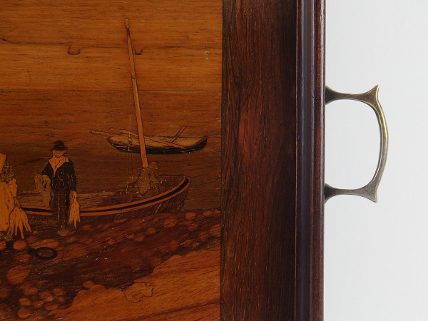 Intarsientablett „Maritime Landschaft“