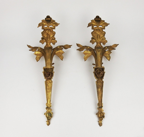 Paire d'Appliques Art Nouveau En Bronze dans le style de Bouval