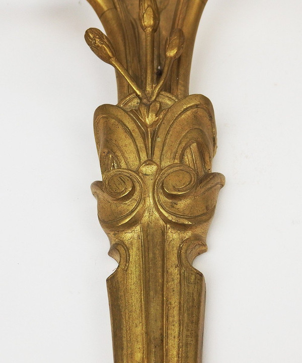 Paire d'Appliques Art Nouveau En Bronze dans le style de Bouval