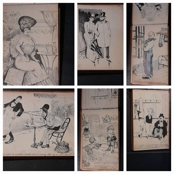 A. Taccuino TINTELLIER di disegni a inchiostro dell'inizio del XX secolo 