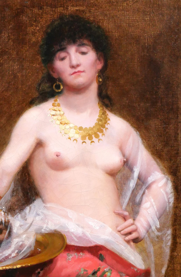 Eugène-Méry VINCENT 1869-1906 Salomé con la testa di Jean-Baptiste, pittura, nudo di donna, Bretagna