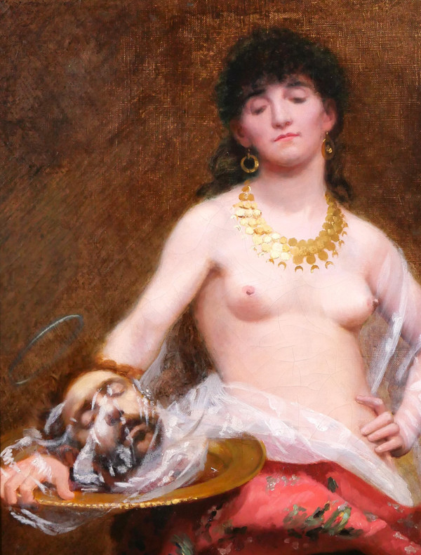Eugène-Méry VINCENT 1869-1906 Salomé con la testa di Jean-Baptiste, pittura, nudo di donna, Bretagna