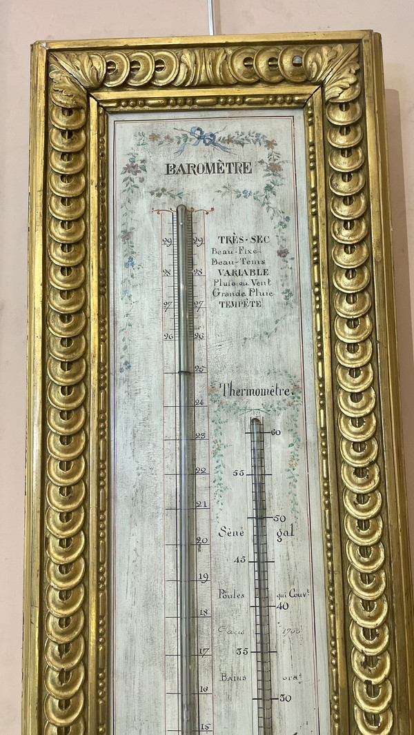 Neoclassical Barometer and Thermometer, 18th Century