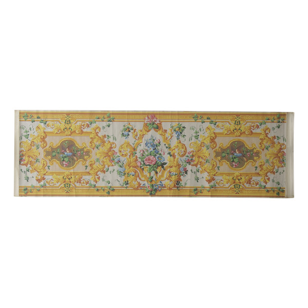Striscia di carta da parati con uccelli e fiori del XIX secolo “tono grigio e oro”
