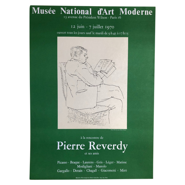 Poster Picasso, Pierre Reverdy and his friends National Museum of Modern Art Paris 1970