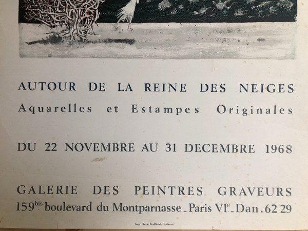 Poster Lars Bo Around the snows Gallery of painters and engravers 1968 Paris