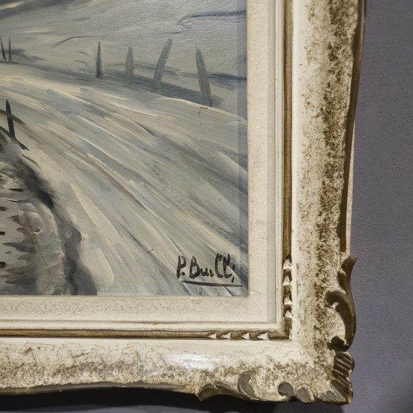 Snow in Nese Oil painting Pino Buelli