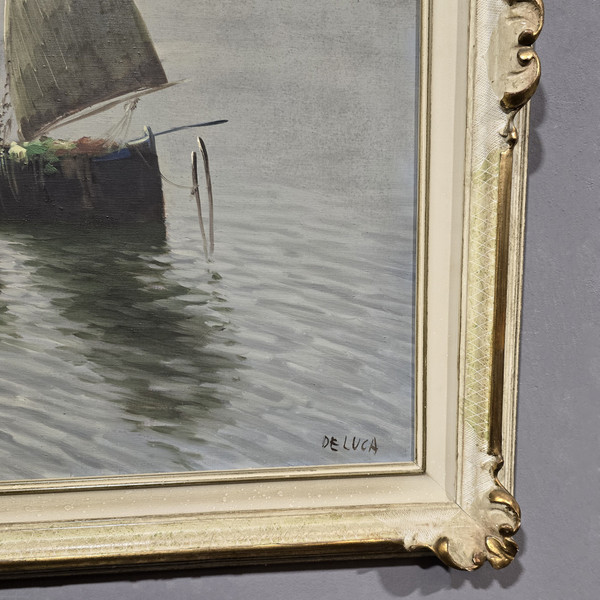 Antique painting DE LUCA sailing boats