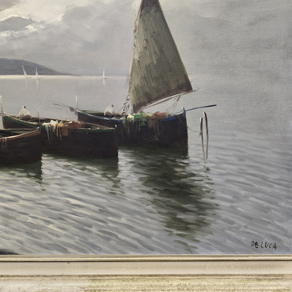 Antique painting DE LUCA sailing boats