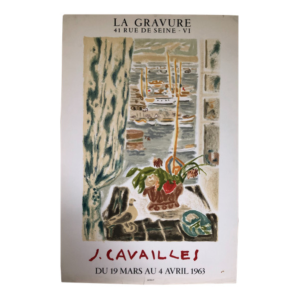 Affiche exposition de Jules Cavailles la Gravure Paris 1963
