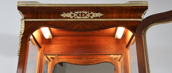Vetrina in intarsio in palissandro, periodo Napoleone III