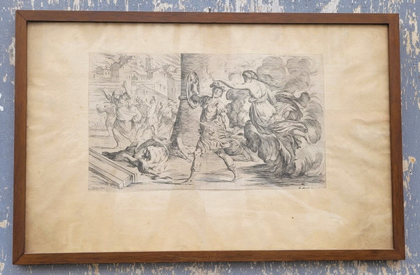 Aeneid After Mitelli And Carracci, Framed Engravings, 18th Century