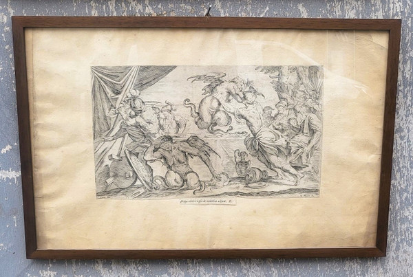 Aeneid After Mitelli And Carracci, Framed Engravings, 18th Century