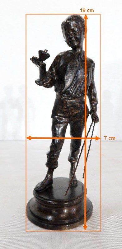  Bronzo "Ragazzo con trottola" - Fine del 19° secolo