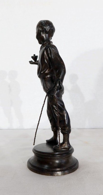  Bronzo "Ragazzo con trottola" - Fine del 19° secolo