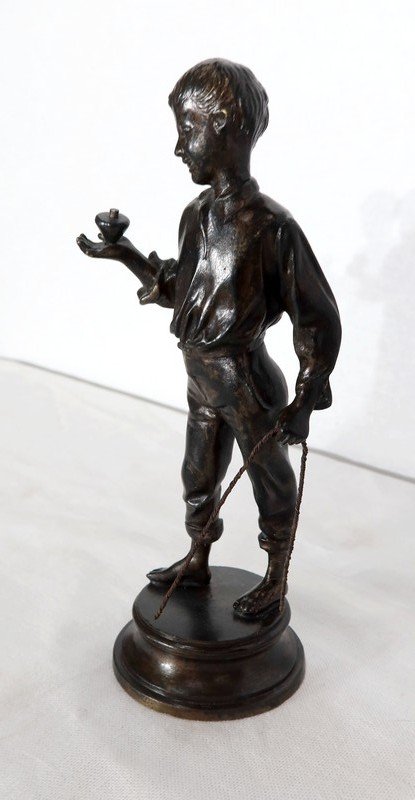  Bronzo "Ragazzo con trottola" - Fine del 19° secolo