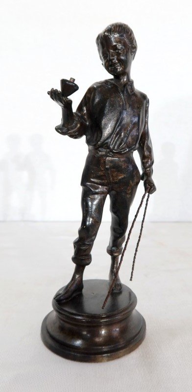  Bronzo "Ragazzo con trottola" - Fine del 19° secolo